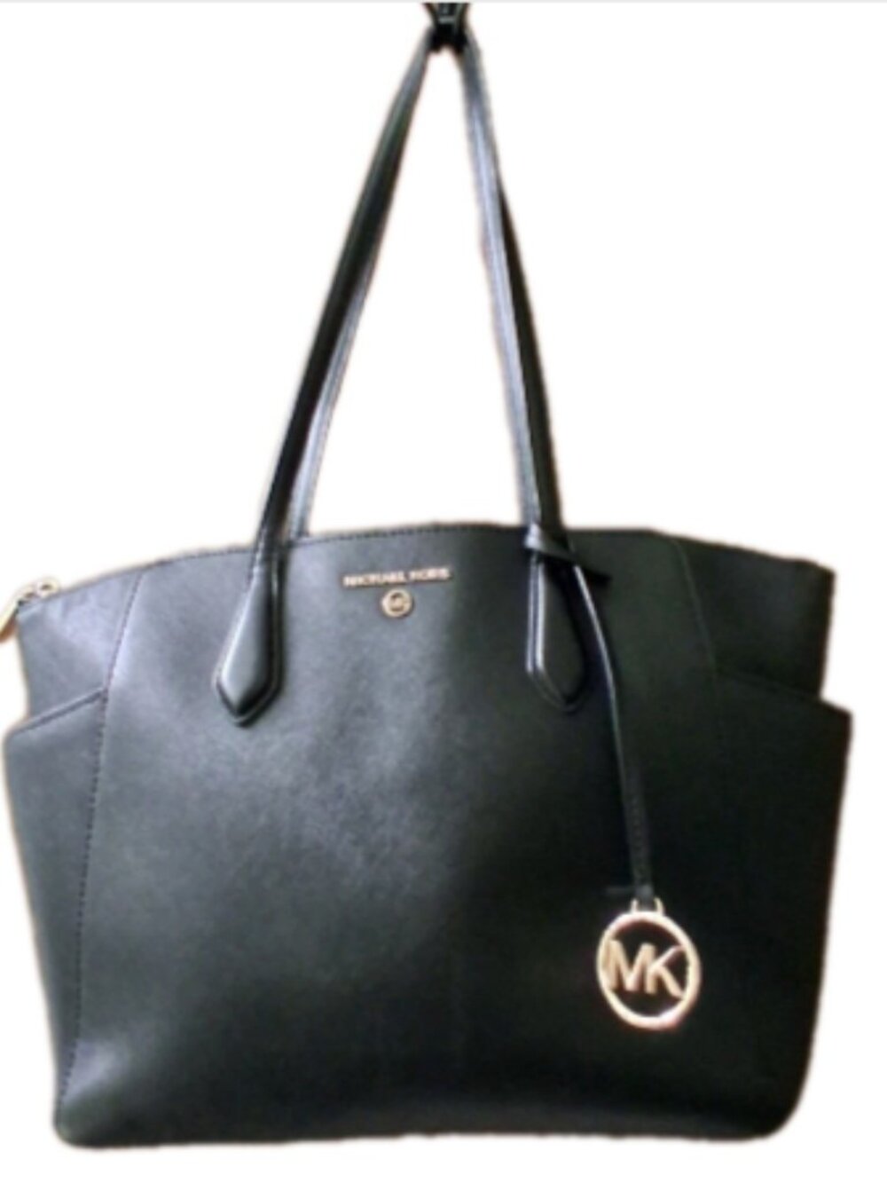 Michael Kors Marilyn Medium Saffiano Leather Tote Bag Black Handbag Purse